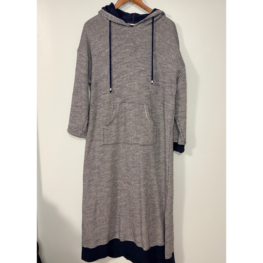 Soft Surroundings Lazy Days Gray Hooded Marled Knit Maxi Dress Beach Lounge XLp